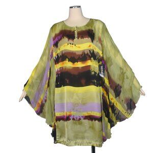 Kaelyn Max II Tunic Caftan Dress Abstract Art to Wear Artsy 2X